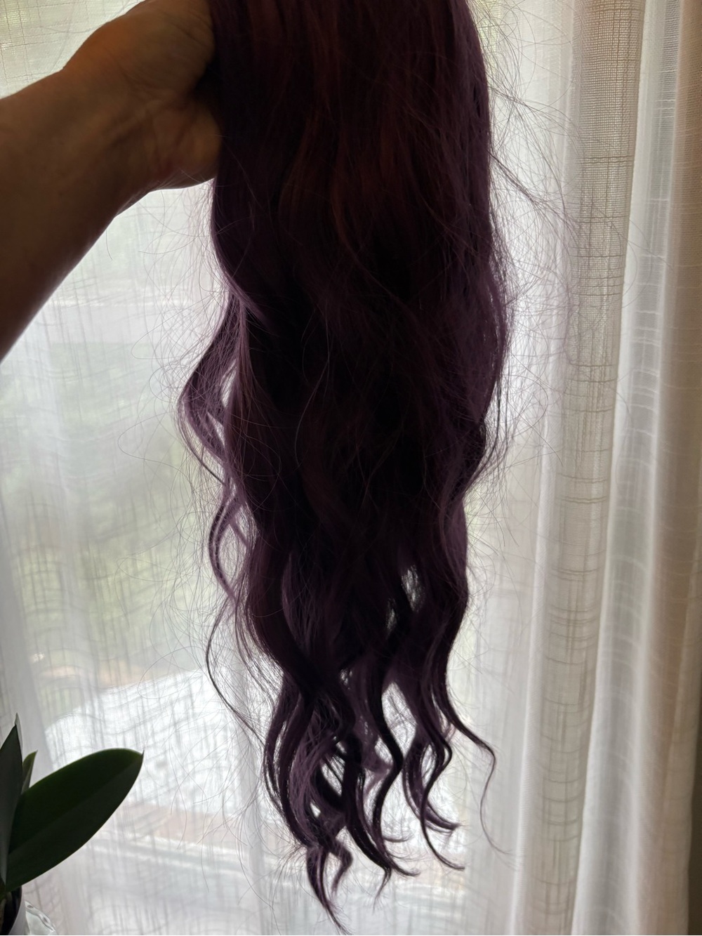 Deep Plum Wavy Wig. Great for Halloween.